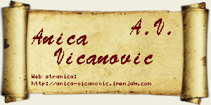Anica Vicanović vizit kartica